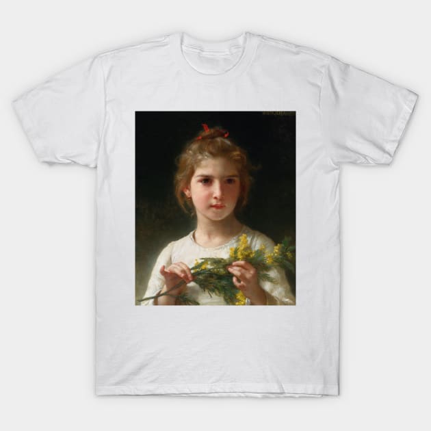 Mimosa by William-Adolphe Bouguereau T-Shirt by Classic Art Stall